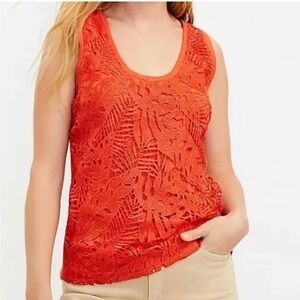 Loft sleeveless top with lace overlay